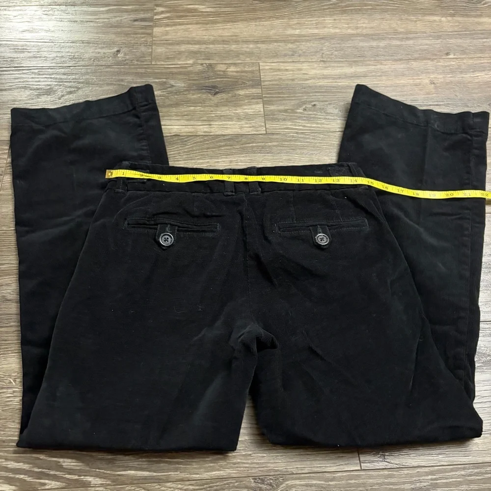 90s Vintage Eddie Bauer Velvet Corduroy Flare Tailored Pants (Black) Size 2P